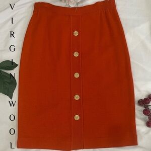 Ports International • Pure Virgin Wool Knit A-Line Skirt: Chic & Bright 👗Vintage